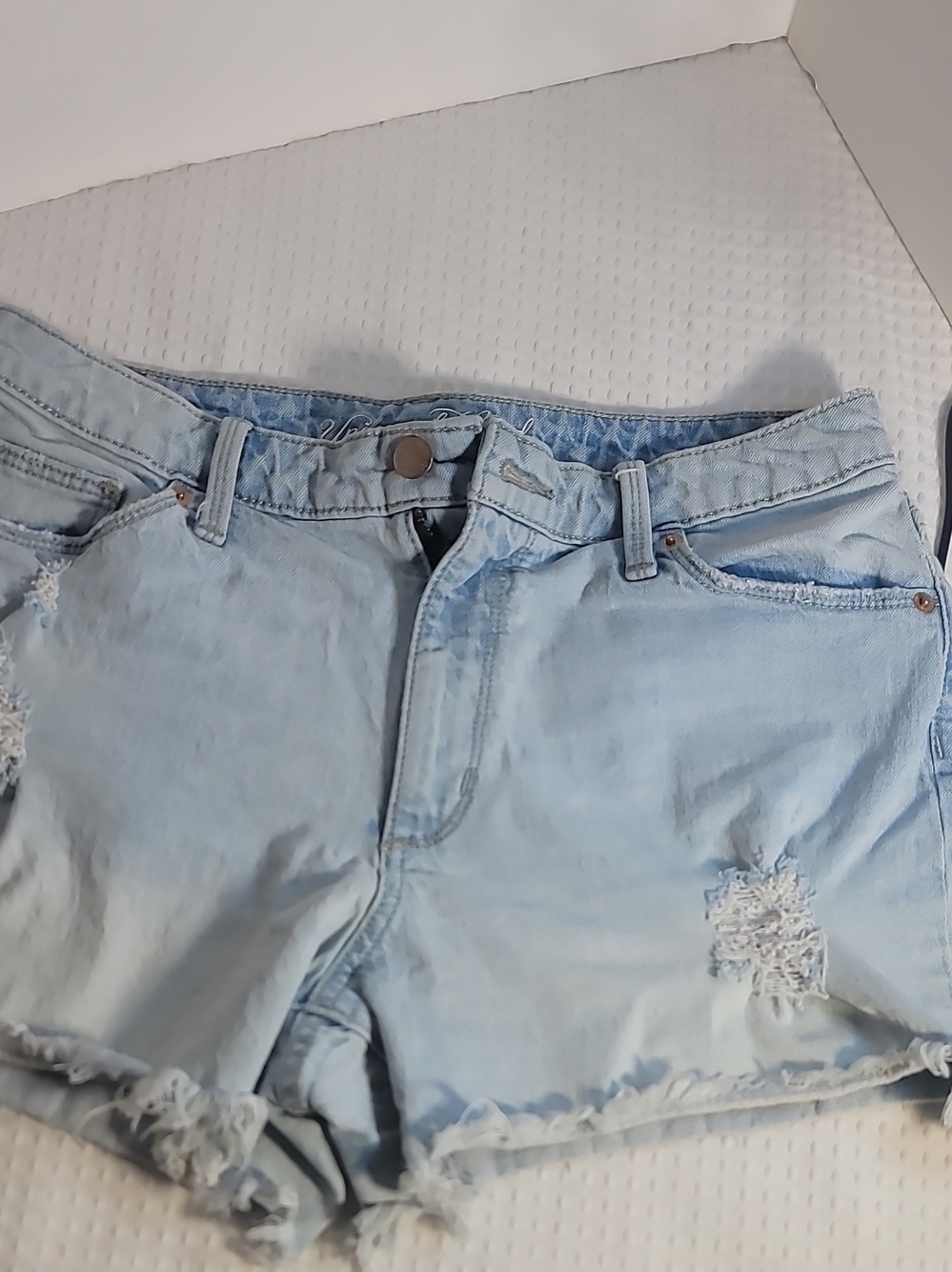 Silver Jeans Light Blue Distressed Denim Shorts